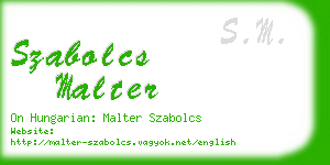 szabolcs malter business card